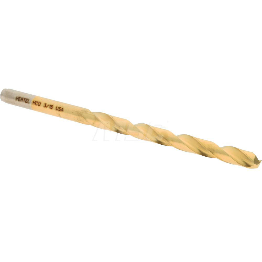 Hertel 04141032 Jobber Length Drill Bit 3/16" (0.1875) Dia, 135 deg, Cobalt
