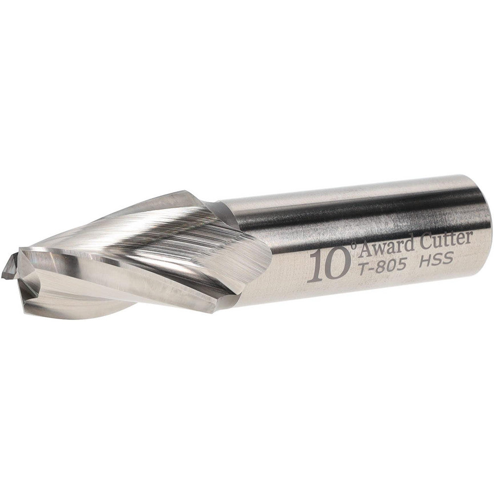 AWARD CUTTER CO., INC. T-805 Tapered End Mill 10 deg Angle per Side, 1/2" Small Dia, 1-1/4" LOC, 3 Flute, High Speed Steel, Square End