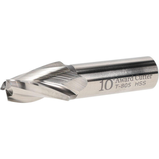 AWARD CUTTER CO., INC. T-805 Tapered End Mill 10 deg Angle per Side, 1/2" Small Dia, 1-1/4" LOC, 3 Flute, High Speed Steel, Square End