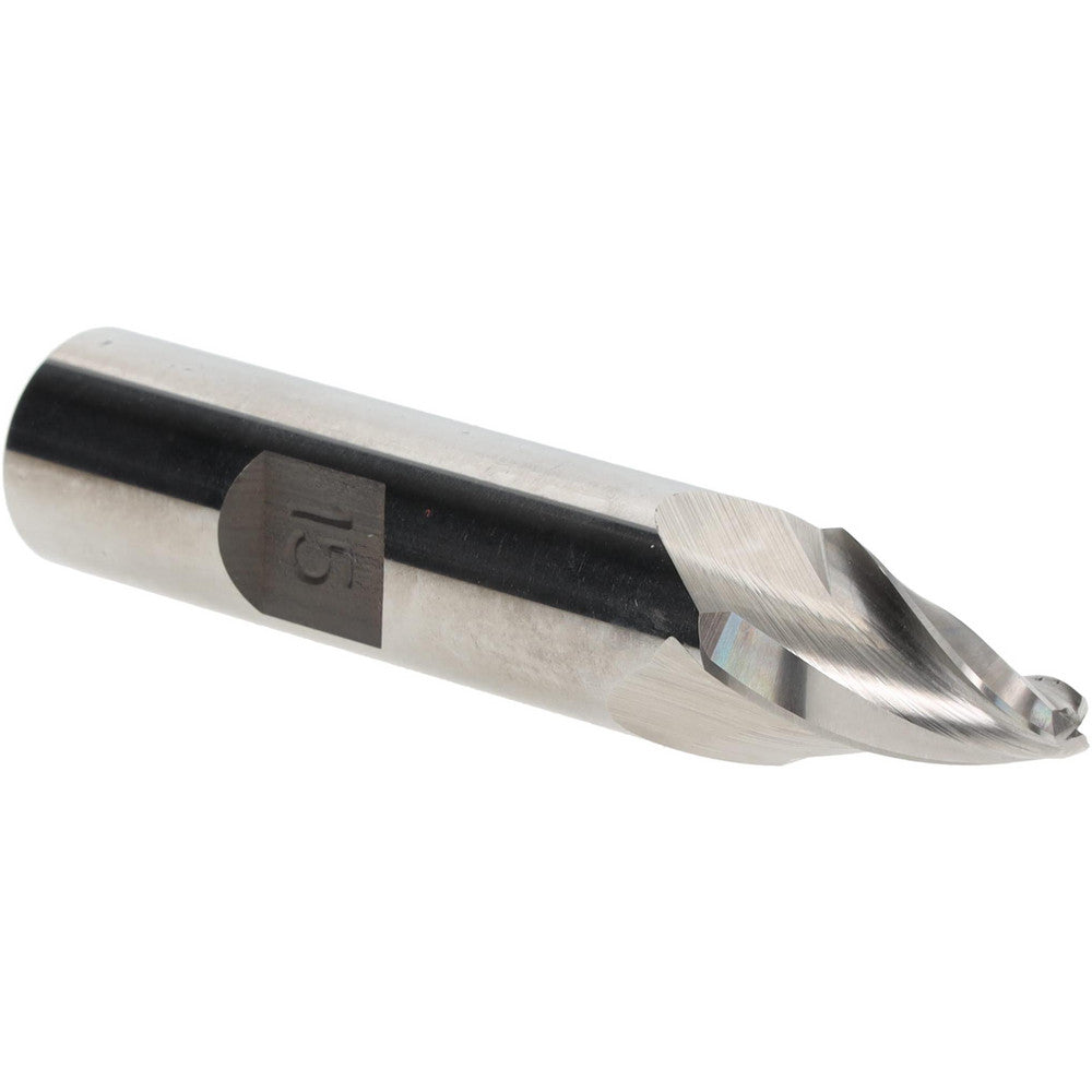 AWARD CUTTER CO., INC. V-202 Tapered End Mill 15 deg Angle per Side, 1/8" Small Dia, 1/2" LOC, 3 Flute, High Speed Steel, Square End