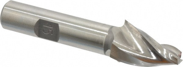 AWARD CUTTER CO., INC. V-404 Tapered End Mill 15 deg Angle per Side, 1/4" Small Dia, 1" LOC, 3 Flute, High Speed Steel, Square End
