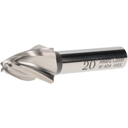 AWARD CUTTER CO., INC. W-404 Tapered End Mill 20 deg Angle per Side, 1/4" Small Dia, 1" LOC, 4 Flute, High Speed Steel, Square End