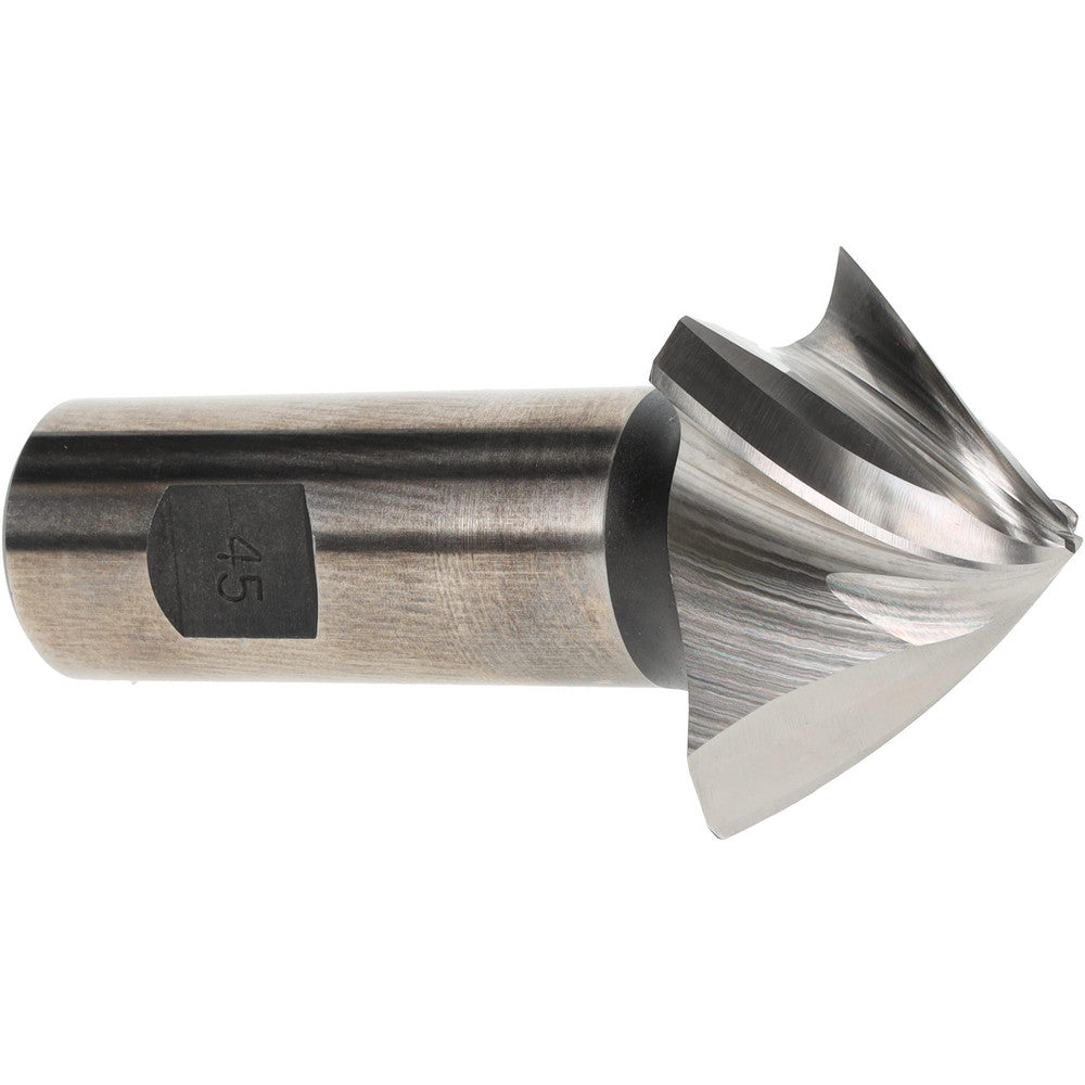 AWARD CUTTER CO., INC. 45-204 Tapered End Mill 45 deg Angle per Side, 1/8" Small Dia, 1" LOC, 4 Flute, High Speed Steel, Square End