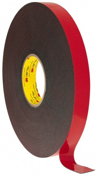 3M 7000042794 Black Double-Sided Acrylic Foam Tape 1" Wide, 36 yd Long, 45 mil Thick, Acrylic Adhesive