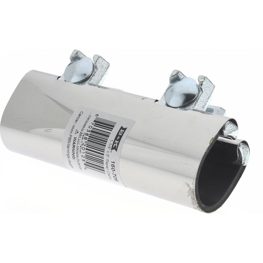B&K Mueller 160-706 1-1/4" Pipe Two Bolt 6" Repair Clamp