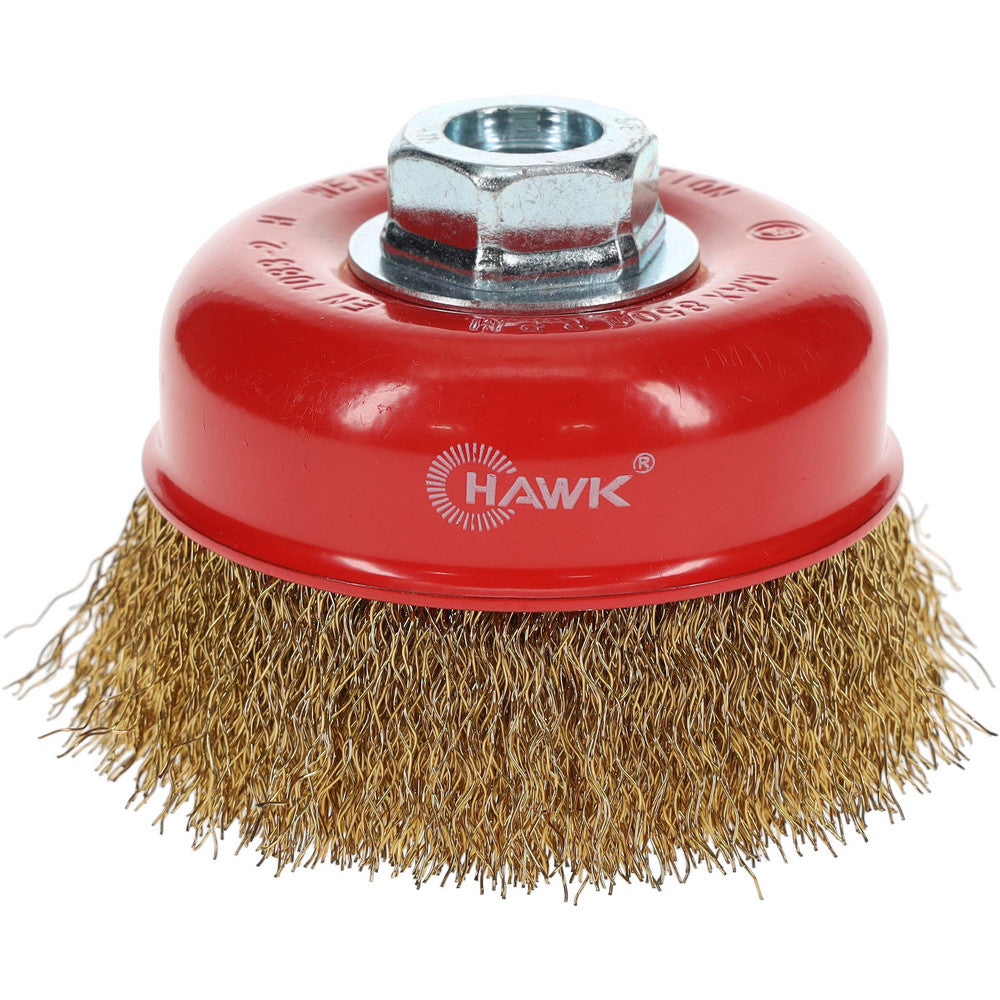 Value Collection S04186250 Cup Brush 4" Dia, 0.015" Wire Dia, Steel, Crimped