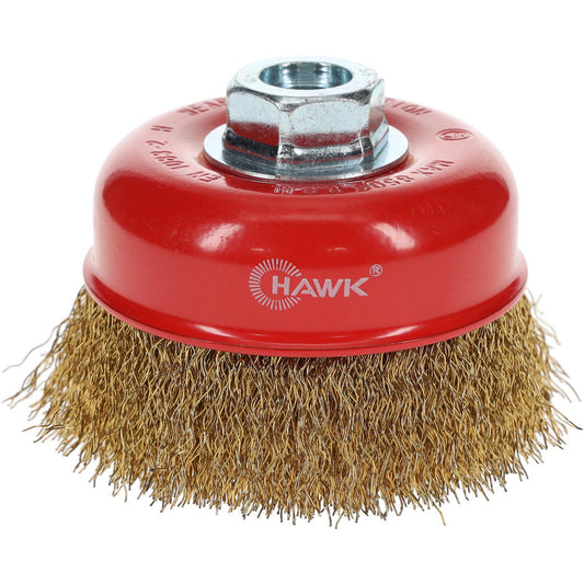 Value Collection S04186250 Cup Brush 4" Dia, 0.015" Wire Dia, Steel, Crimped