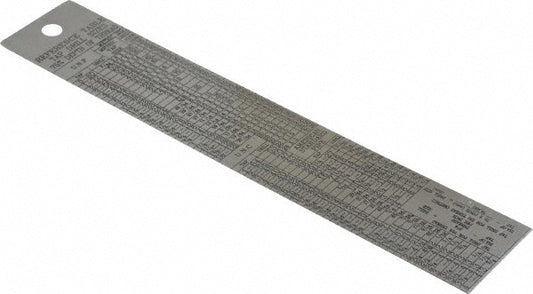 SPI 13-970-9 Steel Rule 6" OAL, English Graduation, Rigid, 1-1/4" OAW