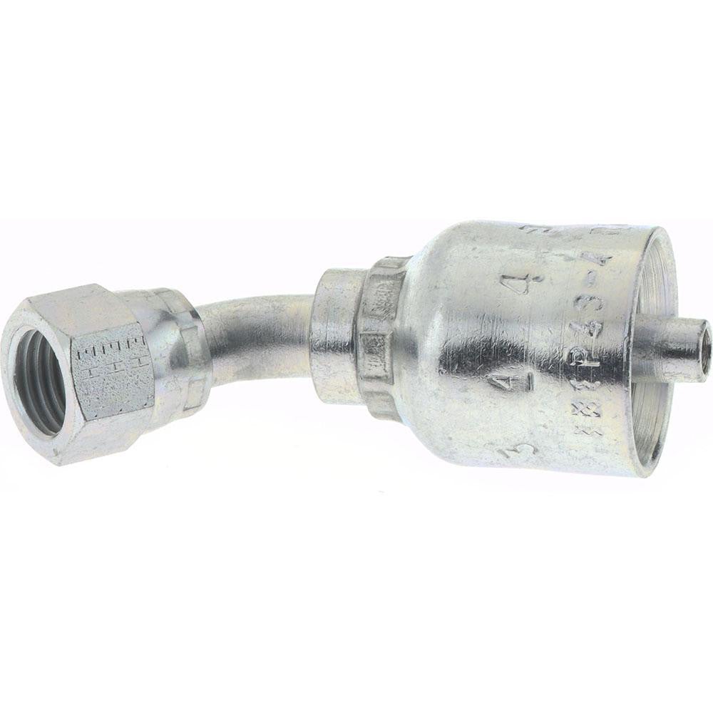 Parker Hannifin 13743-10-8 Hydraulic Hose Female SAE 45 deg Swivel Fitting 0.5000" Hose ID, Hose Size 8, 7/8-14 Thread