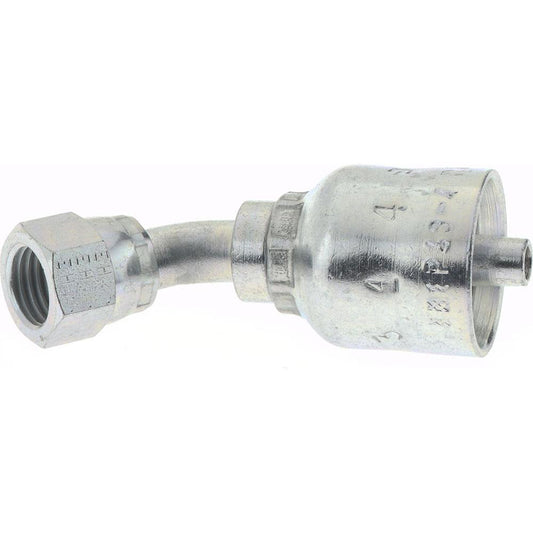 Parker Hannifin 13743-10-8 Hydraulic Hose Female SAE 45 deg Swivel Fitting 0.5000" Hose ID, Hose Size 8, 7/8-14 Thread