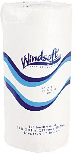 Windsoft WIN1220CT Paper Towels Perforated Roll, 30 Rolls, Roll, 2 Ply, Recycled Fiber, White