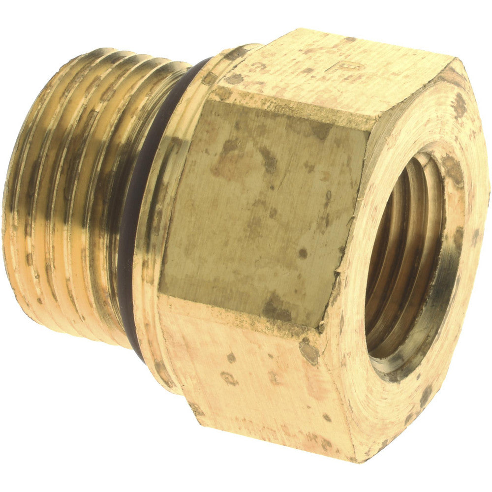 Parker 222P-6-MI22 3/8 x M22 Pipe, 1,000 psi, Brass ISO Port Adapter