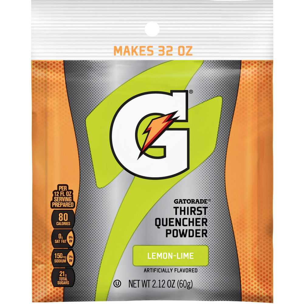 Gatorade 03928 Activity Drink 2.12 oz, Pack, Lemon-Lime, Powder, Yields 1 Qt
