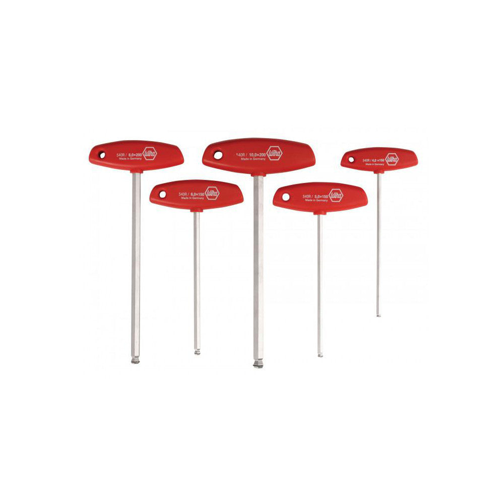 Wiha 54090 5 Piece T-Handle Ball End Hex Key Set