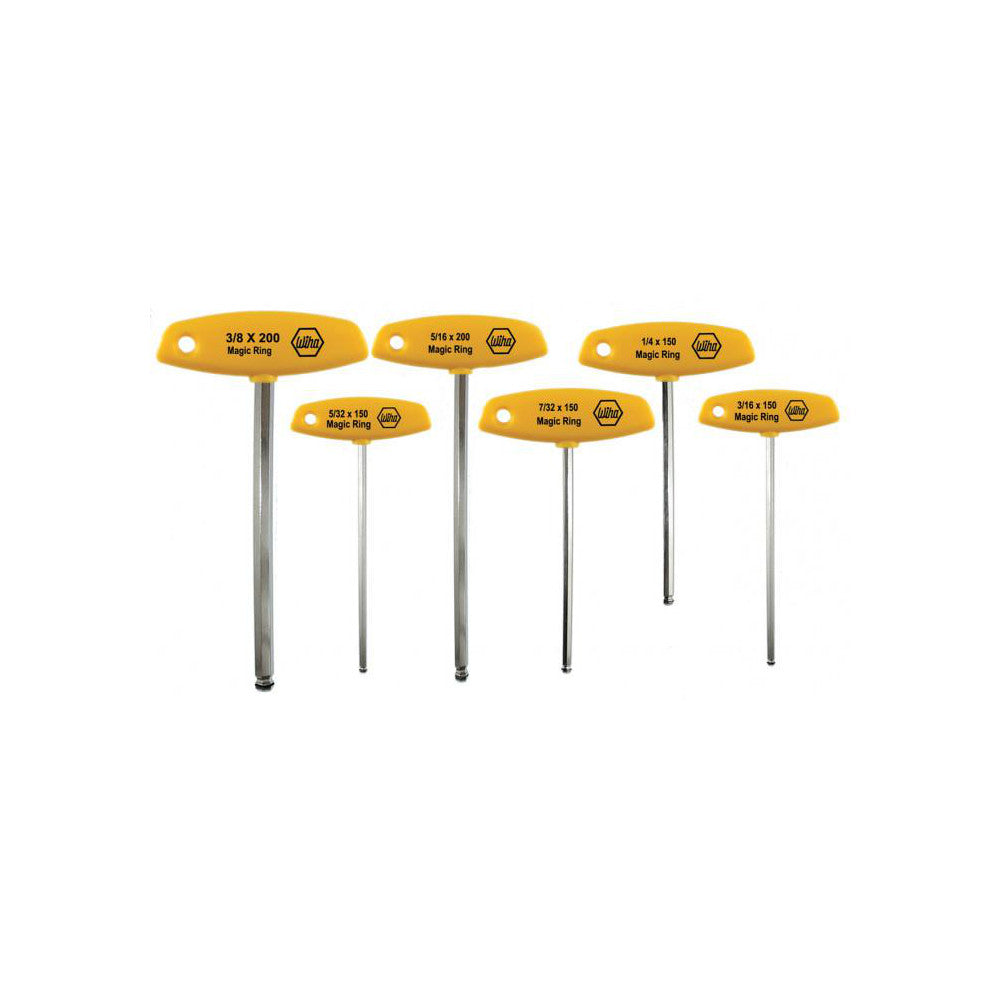 Wiha 54091 6 Piece T-Handle Ball End Hex Key Set