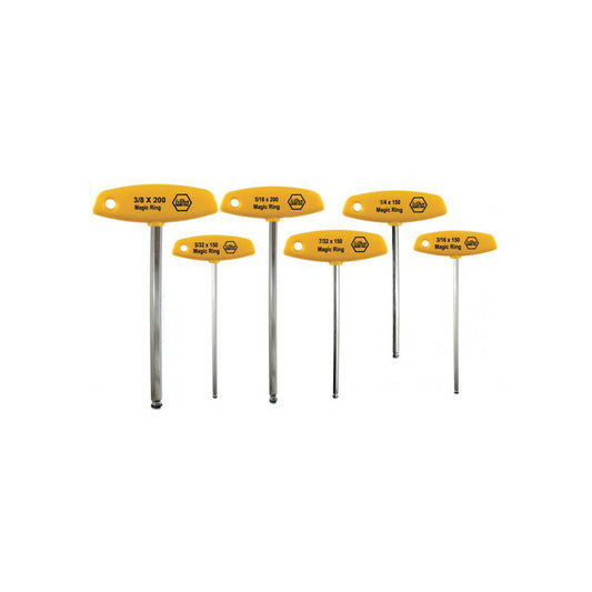 Wiha 54091 6 Piece T-Handle Ball End Hex Key Set