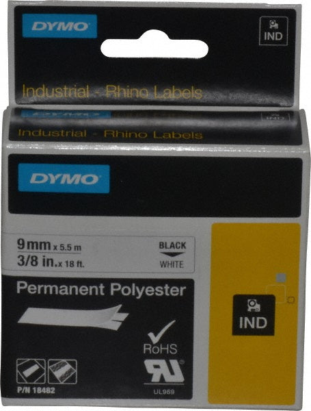 Rhino 18482 Permanent Polyester Tape 18', White