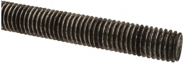 ALL AMERICA THREADED PRODUCTS 01112 General-Purpose Threaded Rod 1/2-13, 2' OAL, Low-Carbon Steel, Oil Finish