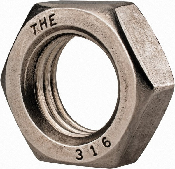 Value Collection V70210PR Jam Nut 7/8-9, Grade 316 Stainless Steel, Bright/Uncoated Finish
