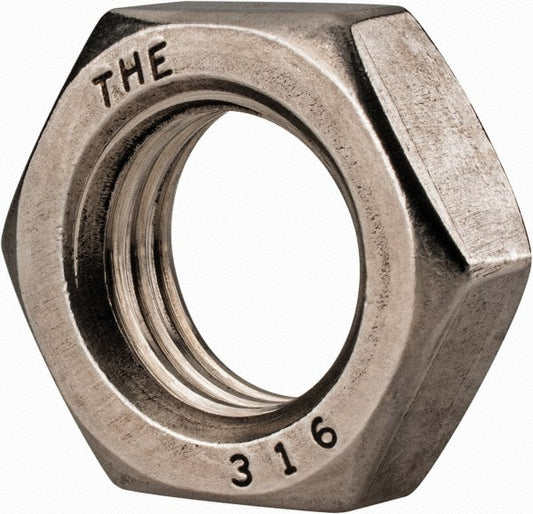 Value Collection V70210PR Jam Nut 7/8-9, Grade 316 Stainless Steel, Bright/Uncoated Finish