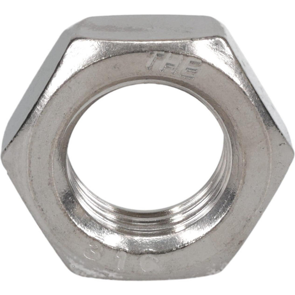 Value Collection V70230PR Jam Nut 1-8, Grade 316 Stainless Steel, Bright/Uncoated Finish