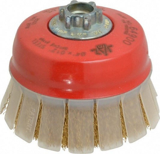 JAZ USA 64900 Cup Brush 4" Dia, 0.012" Wire Dia, Steel, Crimped