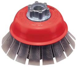 JAZ USA 72960 Cup Brush 2-3/4" Dia, 0.015" Wire Dia, Steel, Knotted