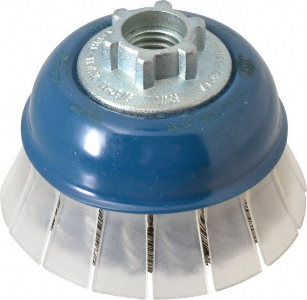 JAZ USA 72980 Cup Brush 2-3/4" Dia, 0.02" Wire Dia, Stainless Steel, Knotted