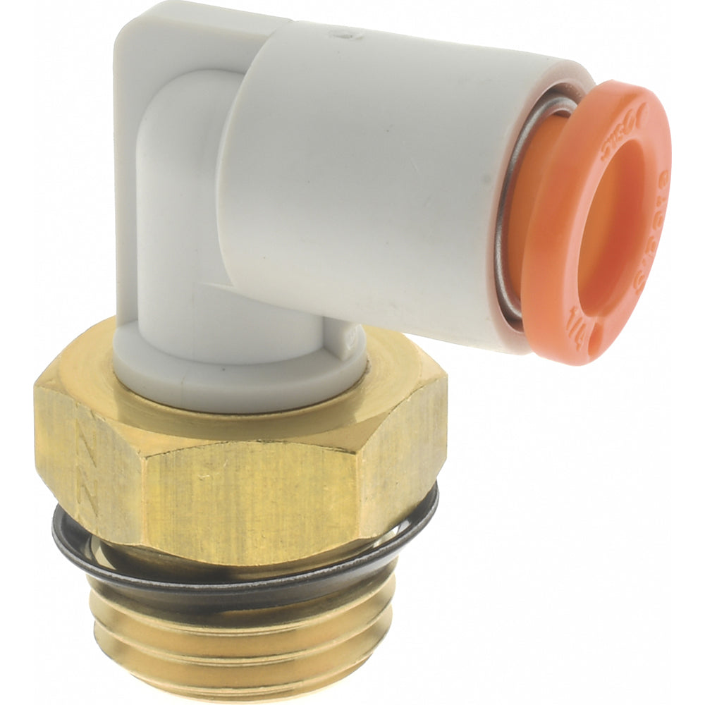 SMC Pneumatics KQ2L07-U02A Push-to-Connect Push-to-Connect Fitting Elbow, Universal, 1/4" OD