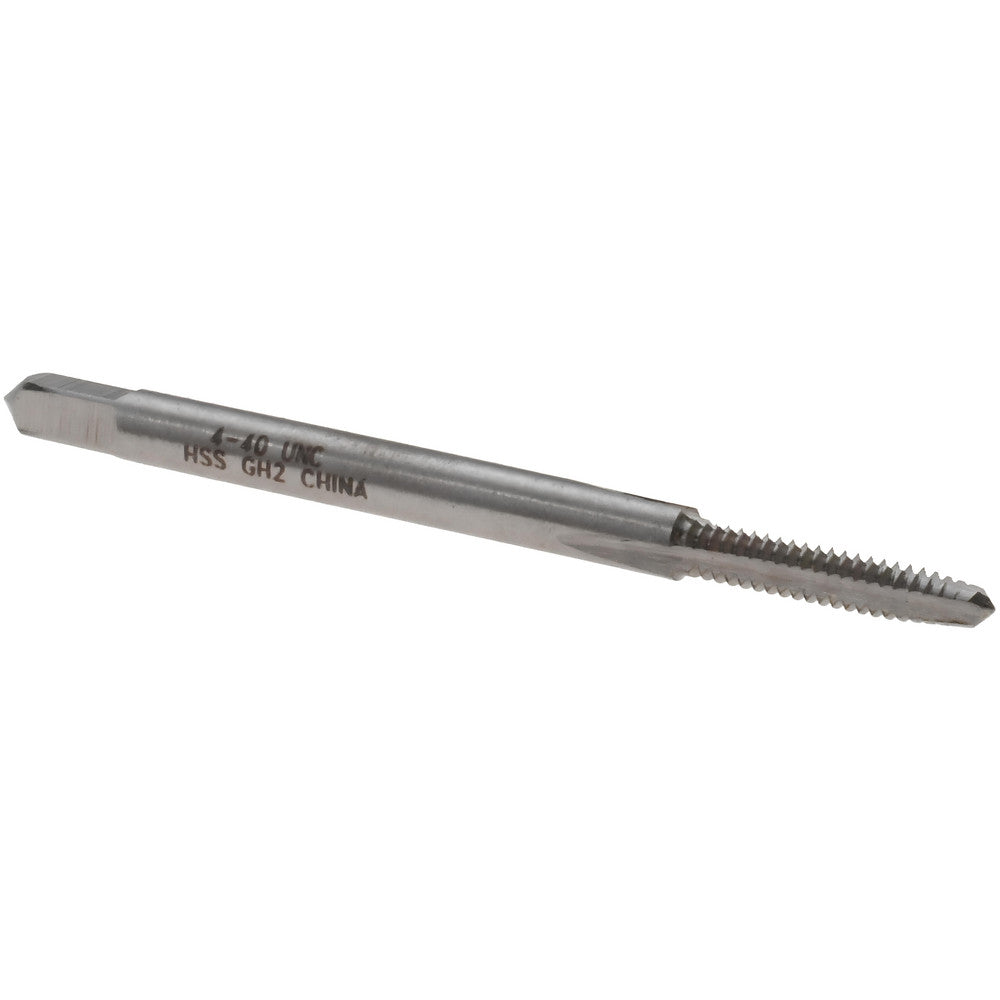 Value Collection MSC-04424420 Straight Flute Tap #4-40 UNC, 3 Flute, Taper Chamfer, 2B/3B Class of Fit, HSS, Bright/Uncoated Finish