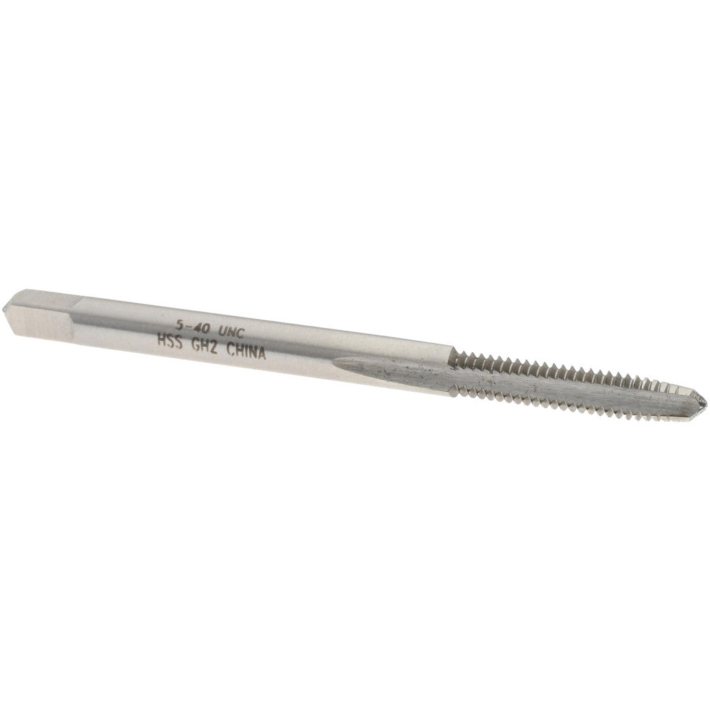 Value Collection MSC-04425427 Straight Flute Tap #5-40 UNC, 3 Flute, Taper Chamfer, 2B/3B Class of Fit, HSS, Bright/Uncoated Finish