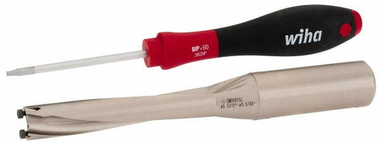 Sumitomo 5L00W08 Replaceable-Tip Drill 13.5 to 14.5 mm Dia, 3.15" Max Depth, 3/4" Whistle Notch Shank