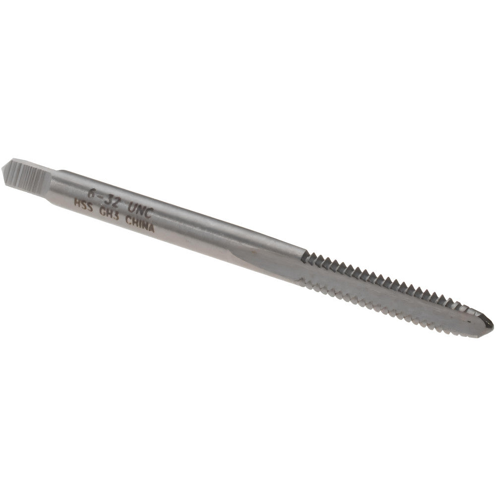 Value Collection MSC-04436325 Straight Flute Tap #6-32 UNC, 3 Flutes, Plug, 2B Class of Fit, High Speed Steel, Bright/Uncoated
