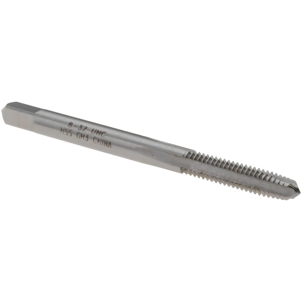 Value Collection MSC-04437349 Straight Flute Tap #8-32 UNC, 4 Flutes, Taper, 2B Class of Fit, High Speed Steel, Bright/Uncoated