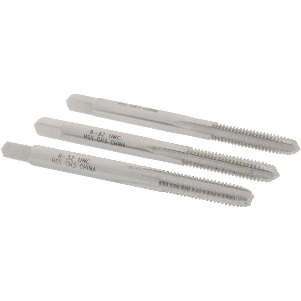 Value Collection MSC-04437356 Tap Set #8-32 UNC, 4 Flute, High Speed Steel, Bright Finish