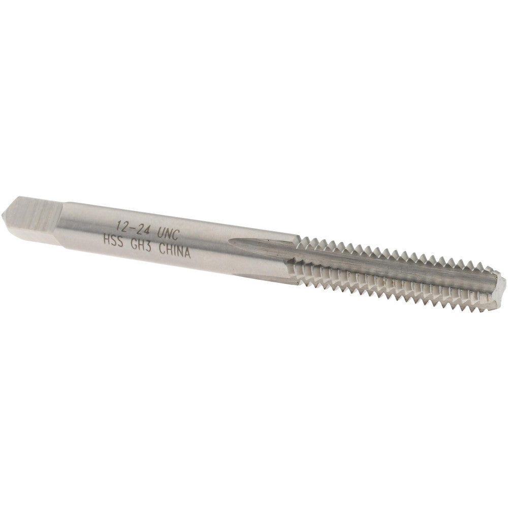 Value Collection MSC-04439253 Straight Flute Tap #12-24 UNC, 4 Flutes, Bottoming, 2B/3B Class of Fit, High Speed Steel, Bright/Uncoated