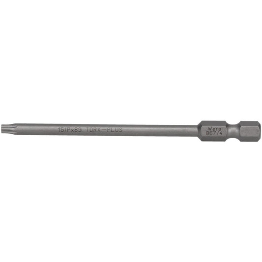 Wera 05134672001 Power Screwdriver Bit 15IP Torx, 15IP Speciality Point Size, 1/4" Hex Drive