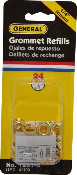 General 1261-0 1/4" ID, 1/4" Length Under Flange, Brass Grommet