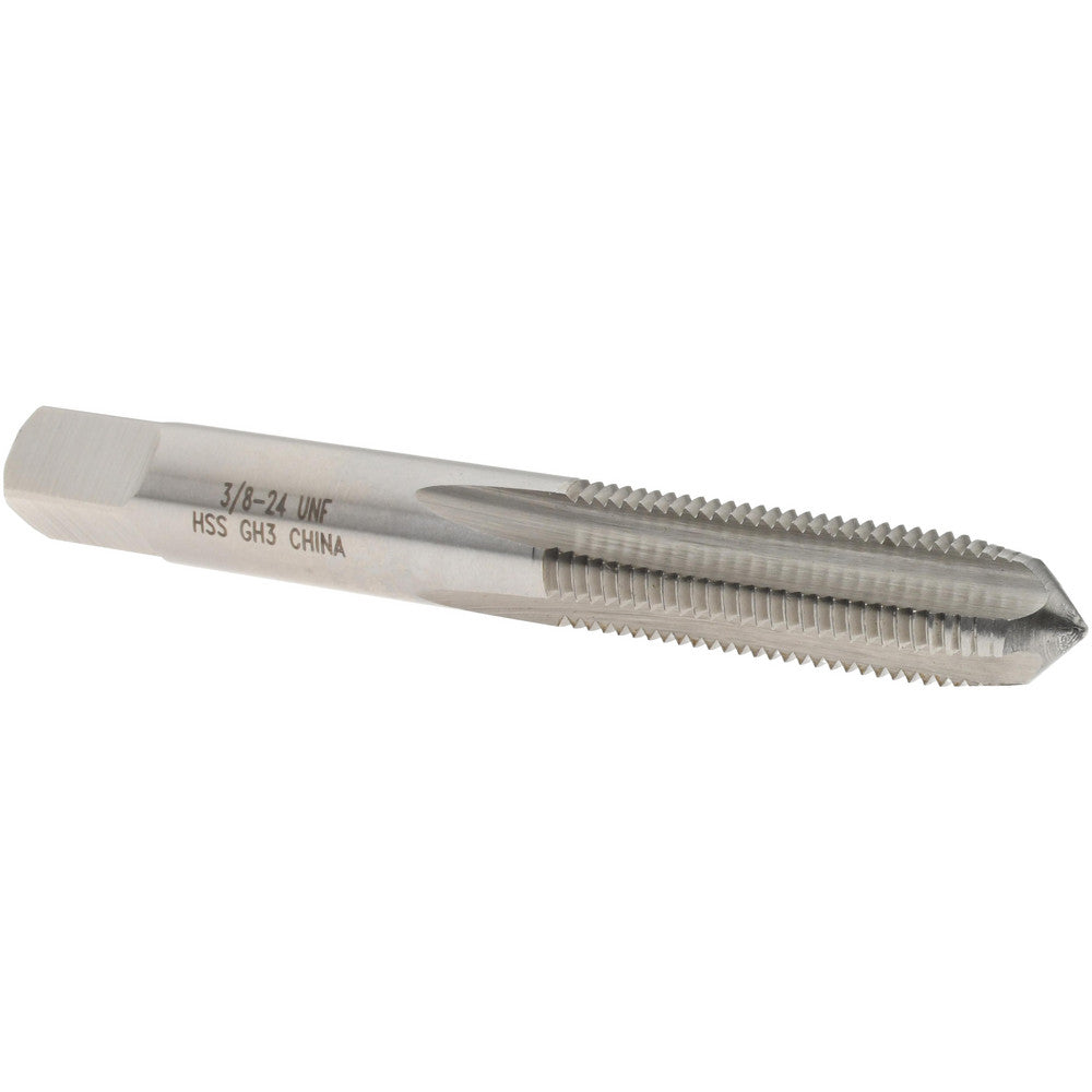 Value Collection MSC-04472247 Straight Flute Tap 3/8-24 UNF, 4 Flutes, Plug, 3B Class of Fit, High Speed Steel, Bright/Uncoated