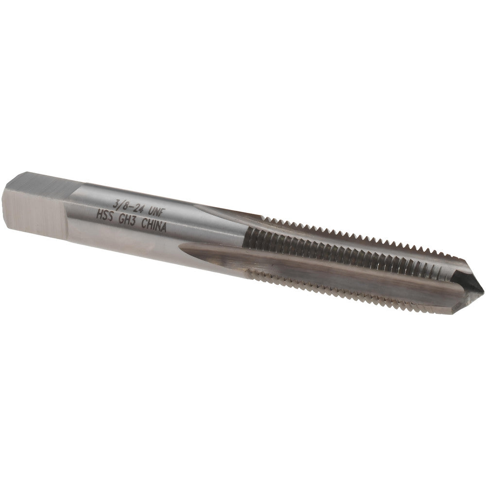 Value Collection MSC-04472262 Straight Flute Tap 3/8-24 UNF, 4 Flutes, Taper, 3B Class of Fit, High Speed Steel, Bright/Uncoated