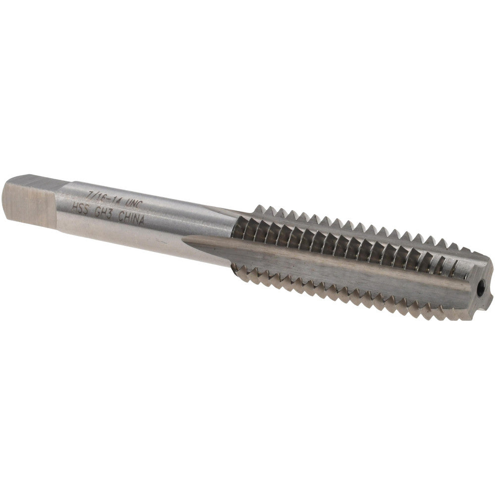 Value Collection MSC-04473146 Straight Flute Tap 7/16-14 UNC, 4 Flutes, Plug, High Speed Steel, Bright/Uncoated