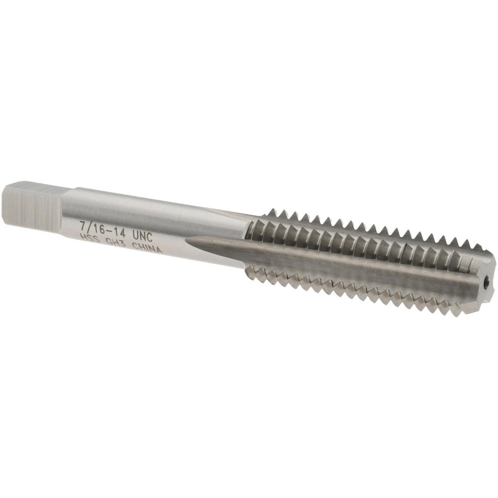 Value Collection MSC-04473153 Straight Flute Tap 7/16-14 UNC, 4 Flutes, Bottoming, High Speed Steel, Bright/Uncoated