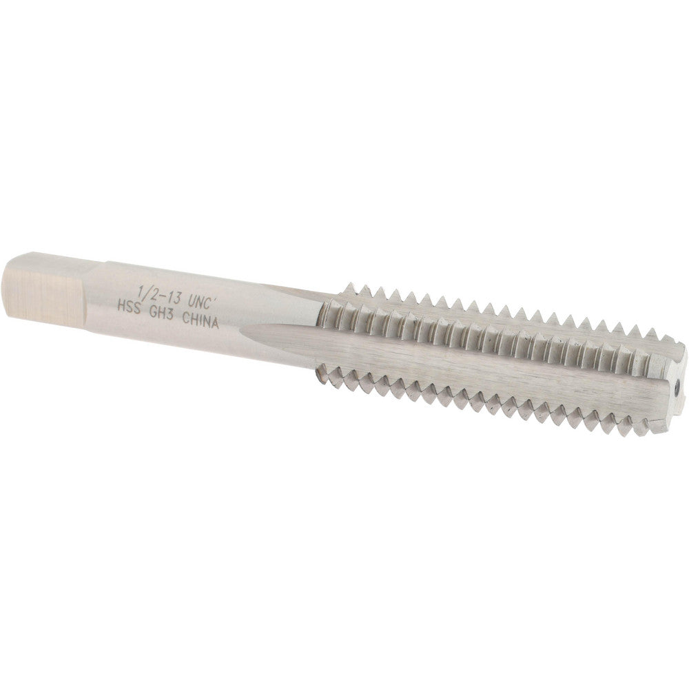 Value Collection MSC-04474144 Straight Flute Tap 1/2-13 UNC, 4 Flutes, Bottoming, 3B Class of Fit, High Speed Steel, Bright/Uncoated