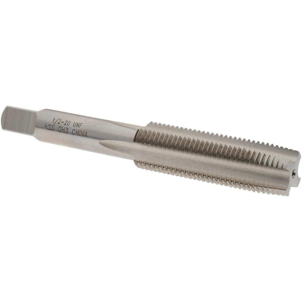 Value Collection MSC-04474227 Straight Flute Tap 1/2-20 UNF, 4 Flutes, Taper, 3B Class of Fit, High Speed Steel, Bright/Uncoated