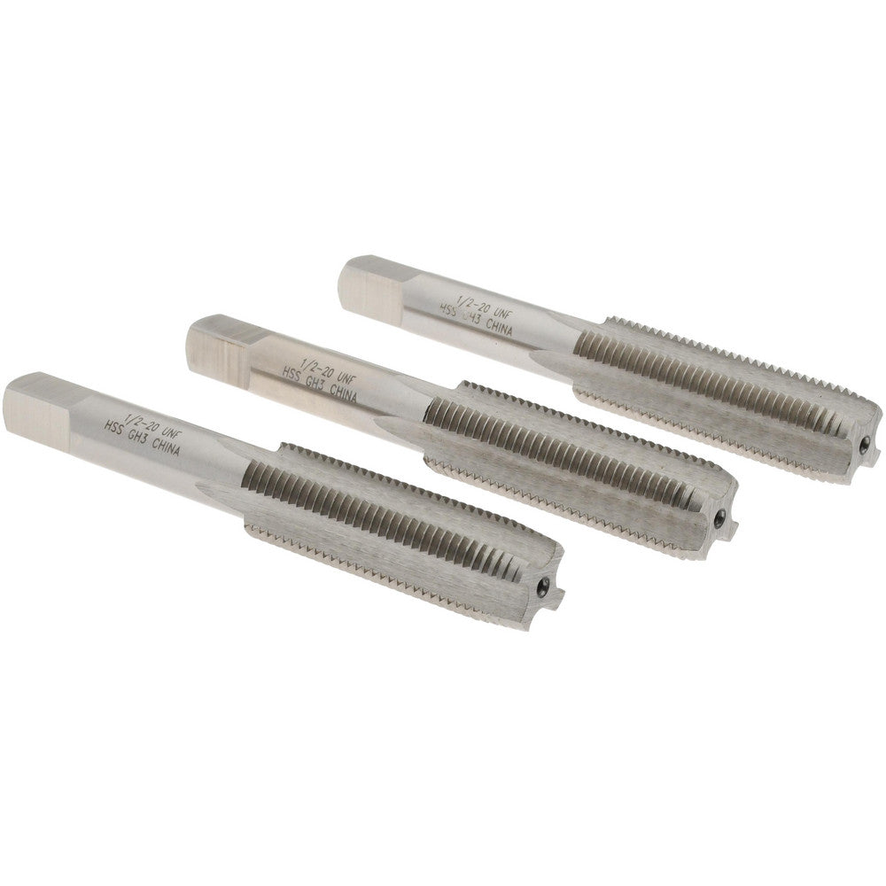 Value Collection MSC-04474235 Tap Set 1/2-20 UNF, 4 Flute, High Speed Steel, Bright Finish