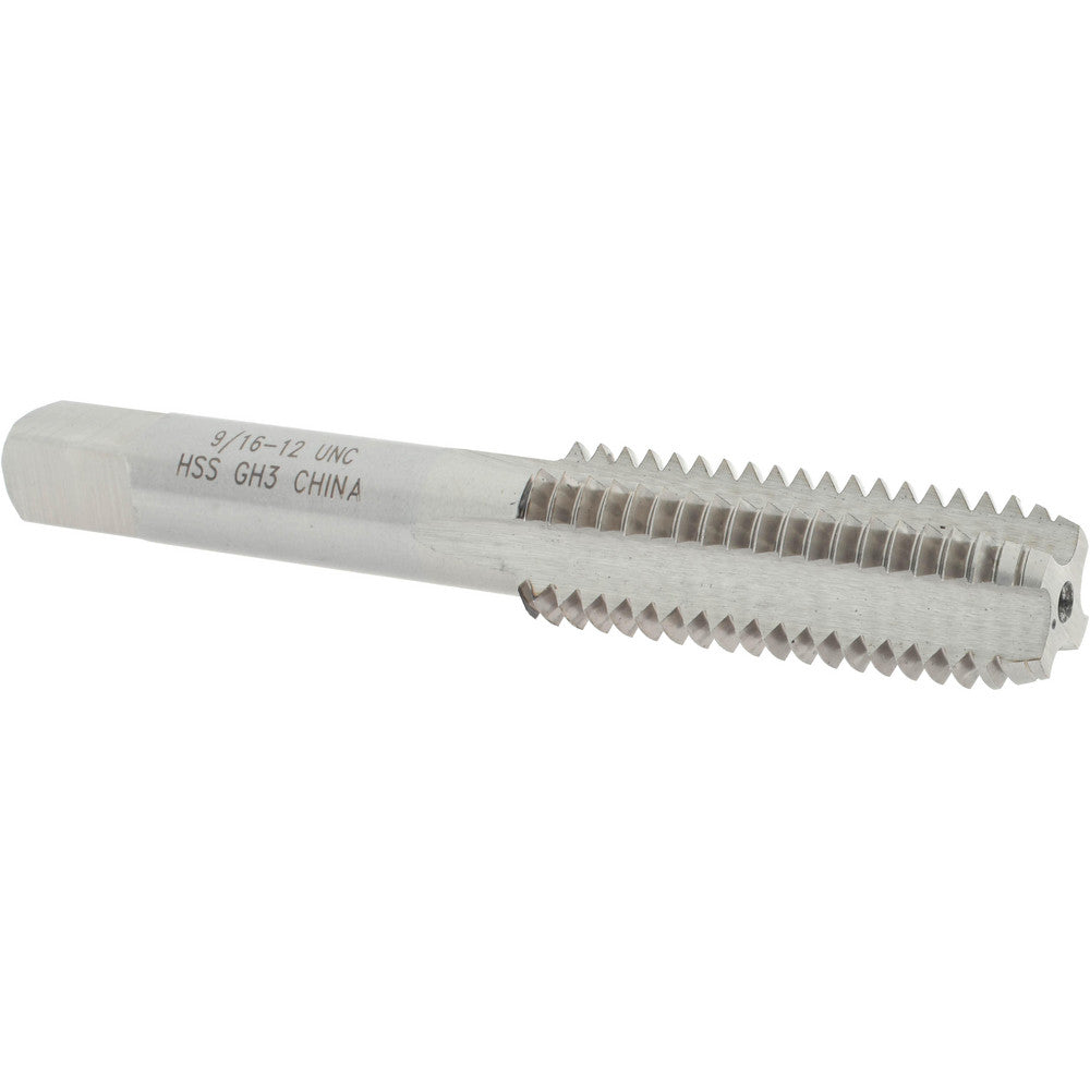 Value Collection MSC-04475133 Straight Flute Tap 9/16-12 UNC, 4 Flutes, Bottoming, High Speed Steel, Bright/Uncoated