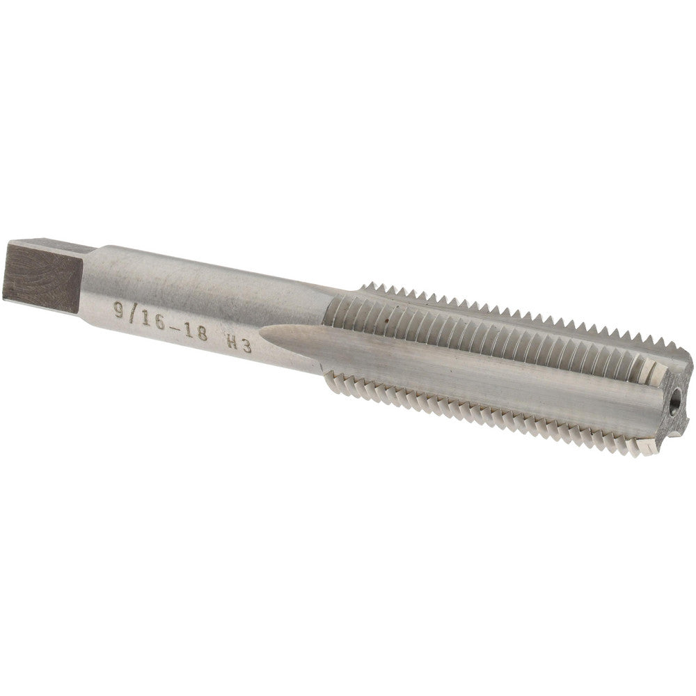 Value Collection MSC-04475190 Straight Flute Tap 9/16-18 UNF, 4 Flutes, Bottoming, High Speed Steel, Bright/Uncoated