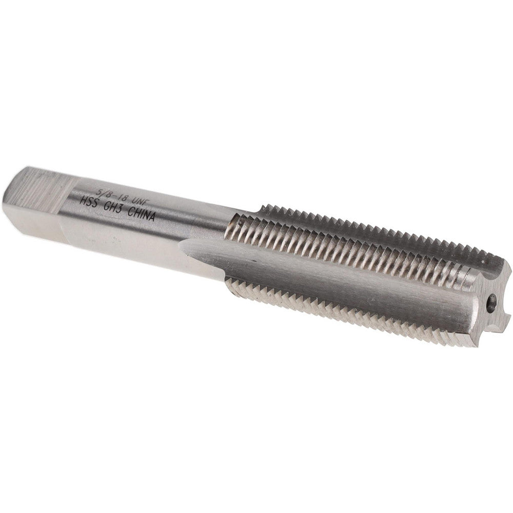 Value Collection MSC-04476180 Straight Flute Tap 5/8-18 UNF, 4 Flutes, Plug, 3B Class of Fit, High Speed Steel, Bright/Uncoated