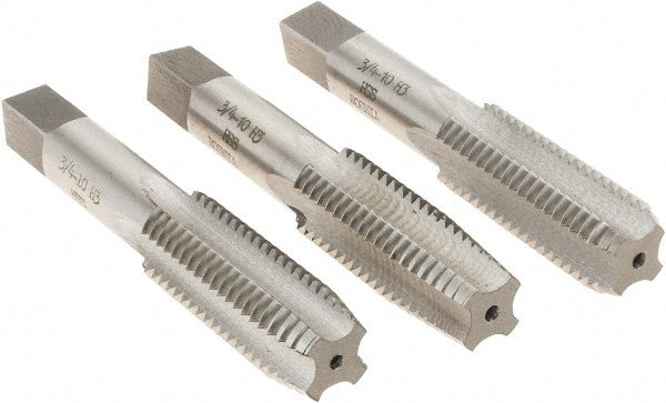 Value Collection MSC-04477139 Tap Set 3/4-10 UNC, 4 Flute, High Speed Steel, Bright Finish
