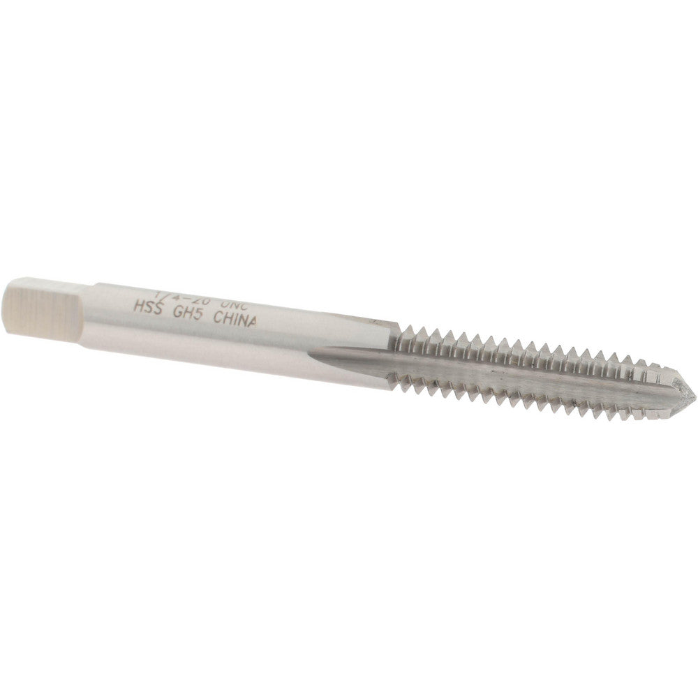 Value Collection MSC-04480208 Straight Flute Tap 1/4-20 UNC, 4 Flutes, Plug, 2B Class of Fit, High Speed Steel, Bright/Uncoated